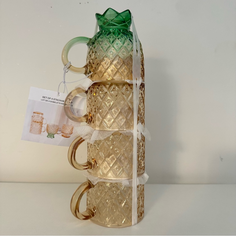 Glass Stackable Pineapple Cups - Picture 9 of 10
